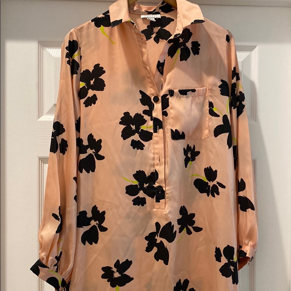 Topshop Peach and Black Floral Maxi Dress